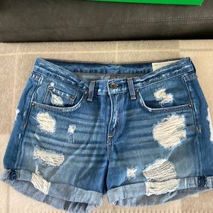 Rag & Bone distressed destroyed denim jean shorts 27